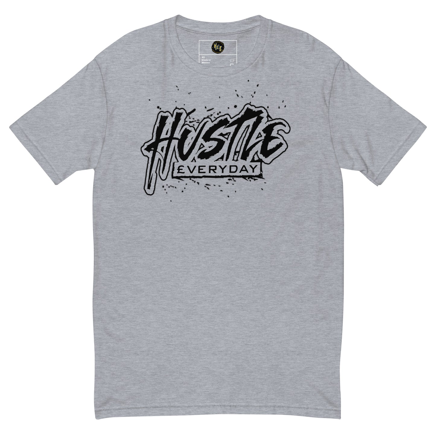 BLACK LOGO HUSTLE £VERYDAY TEE