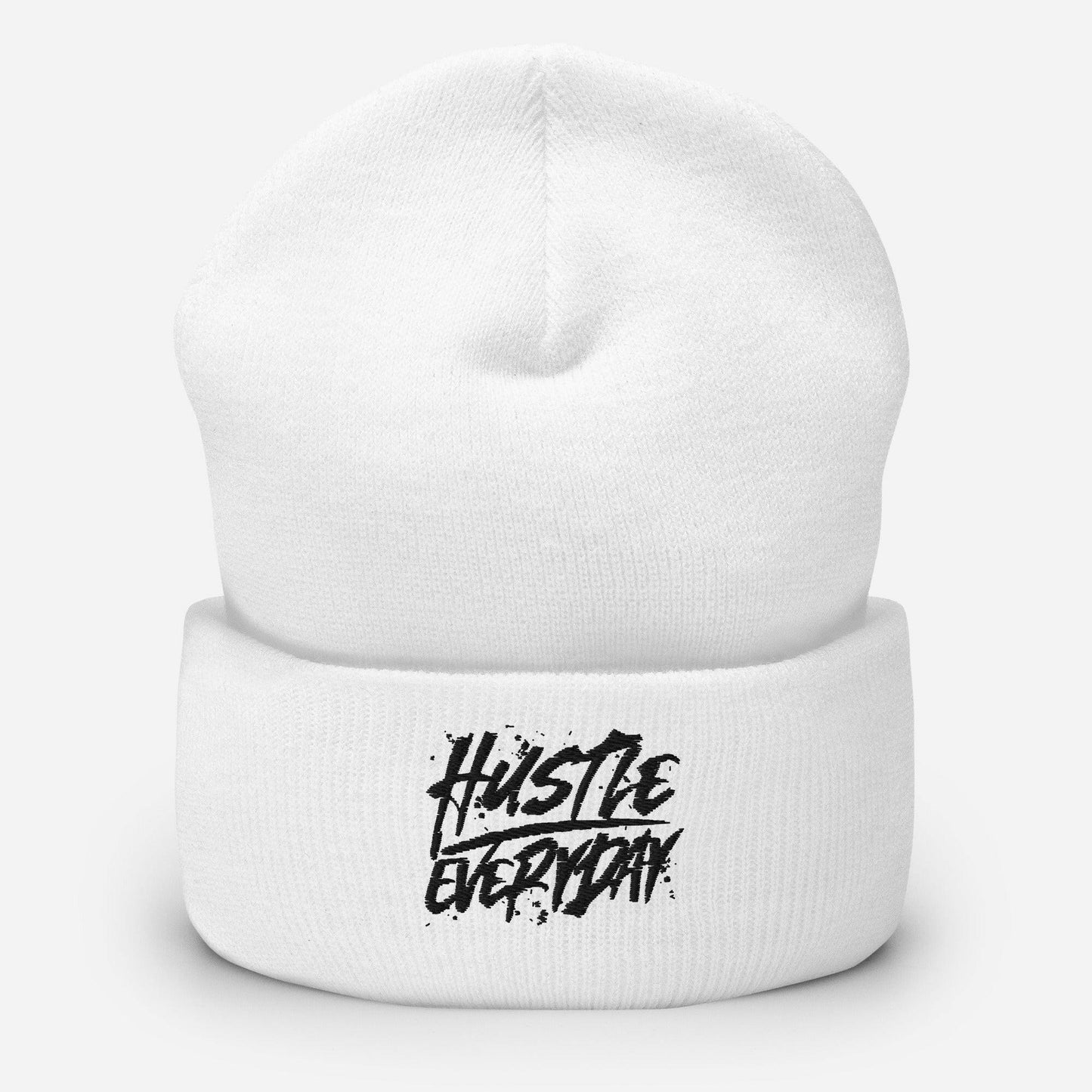 Black Hustle Everyday Cuffed Beanie - HUSTLE £VERYDAY