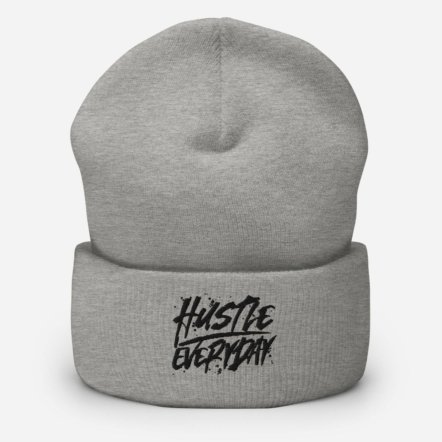 Black Hustle Everyday Cuffed Beanie - HUSTLE £VERYDAY