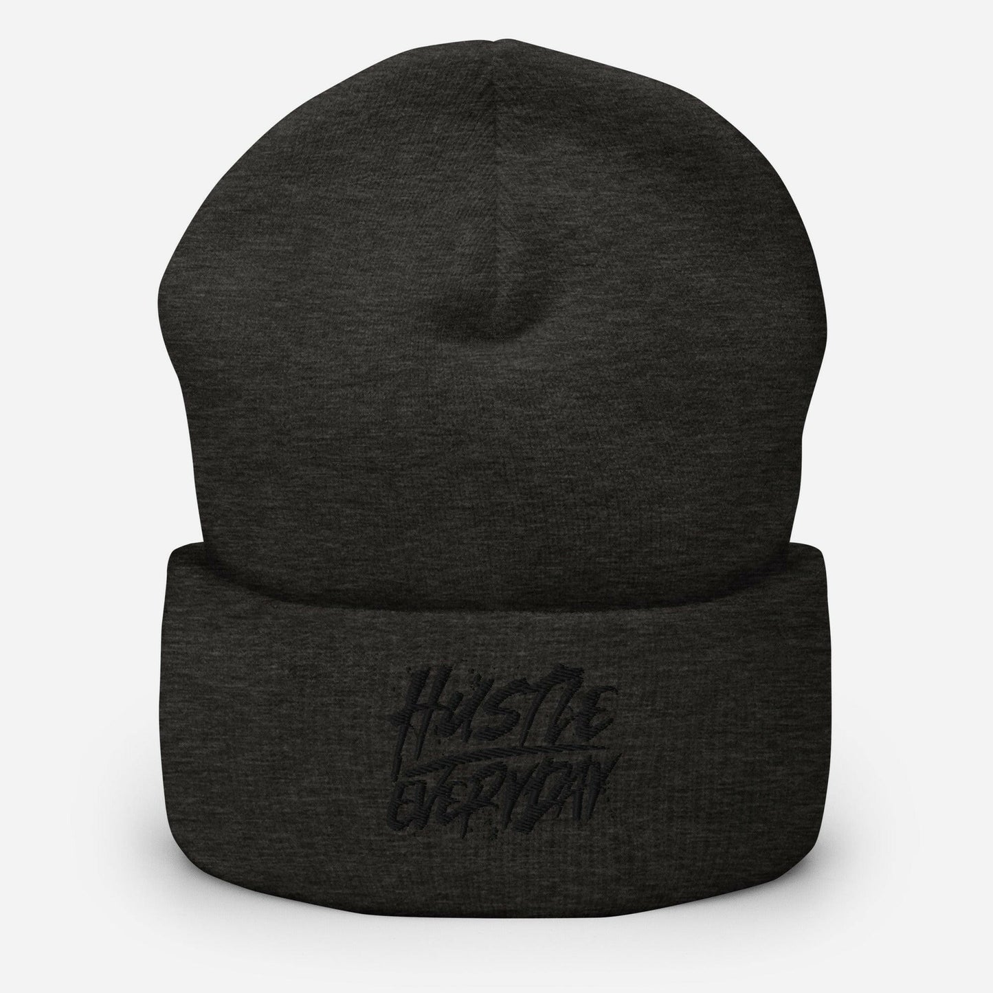 Black Hustle Everyday Cuffed Beanie - HUSTLE £VERYDAY