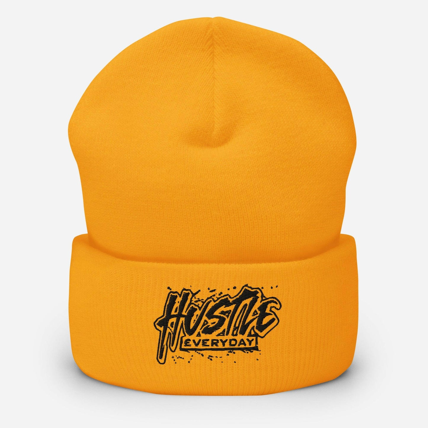 Black Hustle £veryday Cuffed Beanie - HUSTLE £VERYDAY