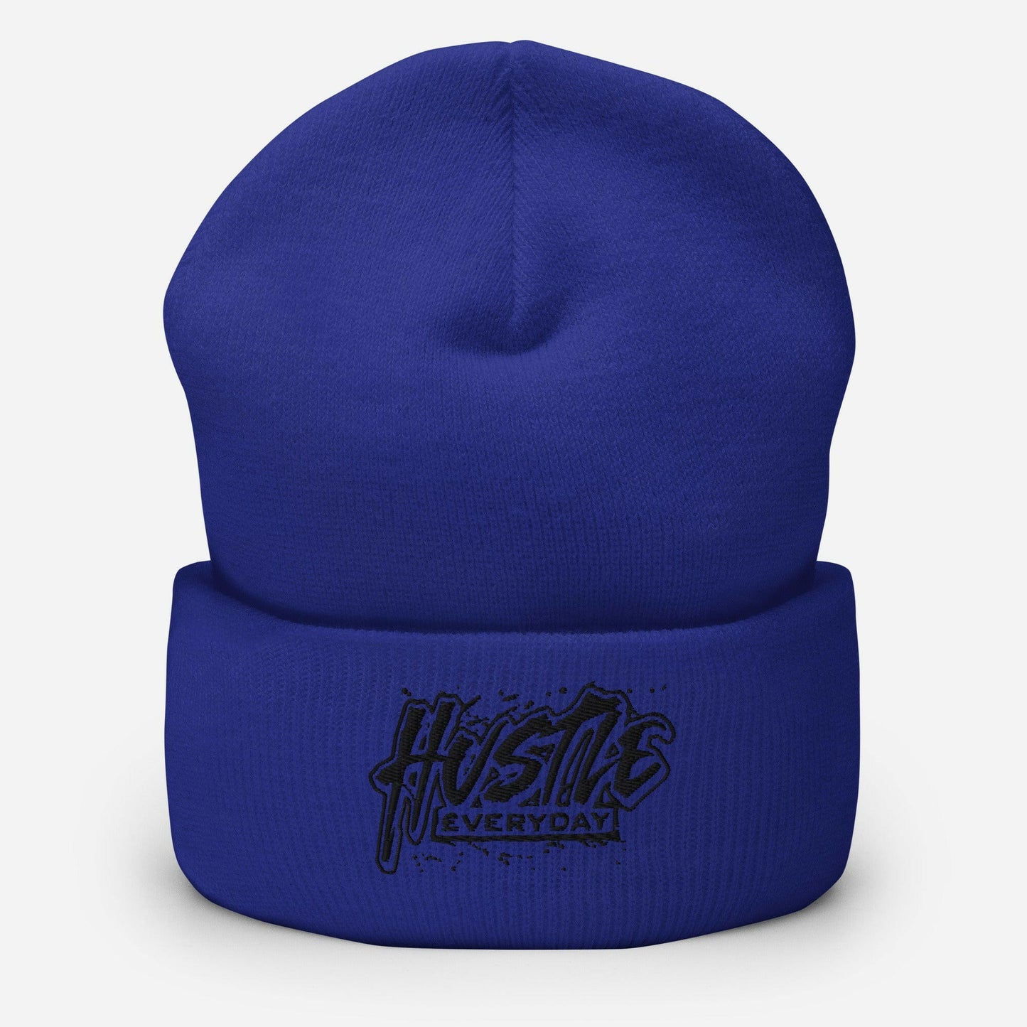 Black Hustle £veryday Cuffed Beanie - HUSTLE £VERYDAY