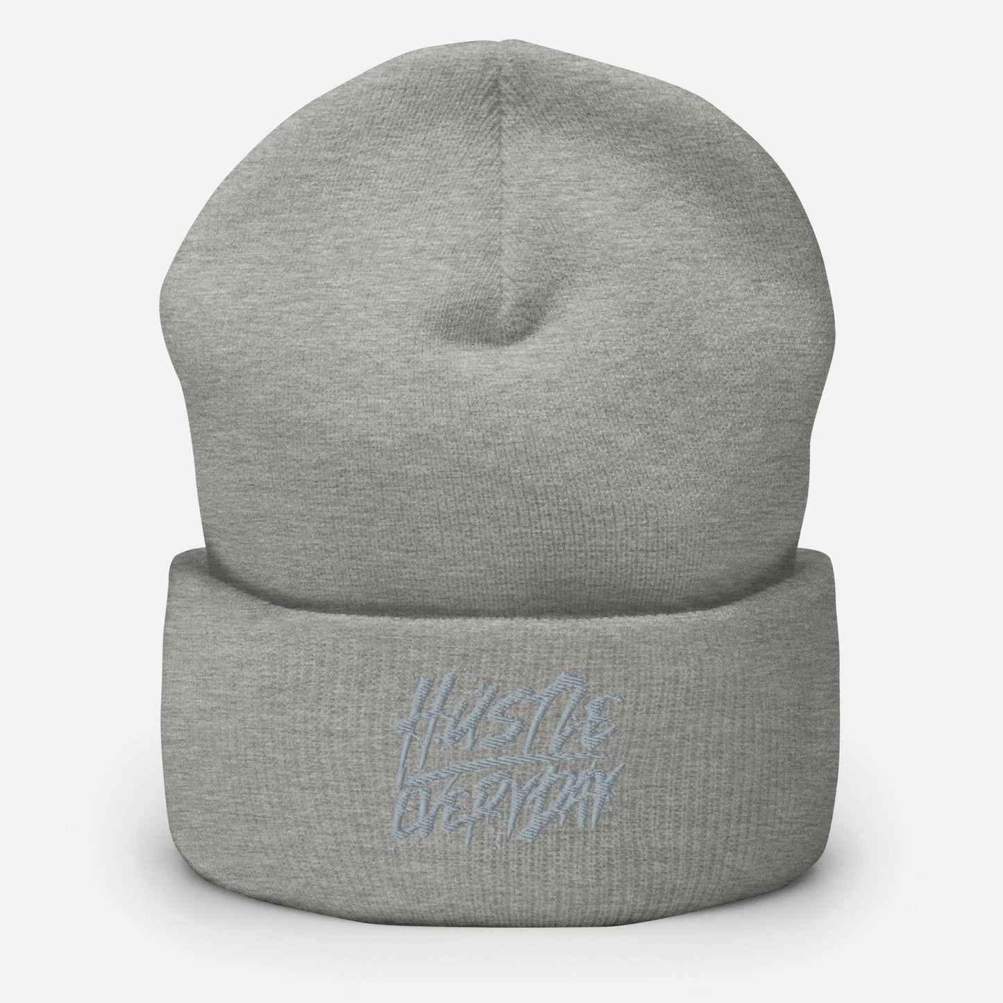 Grey Hustle Everyday Cuffed Beanie - HUSTLE £VERYDAY