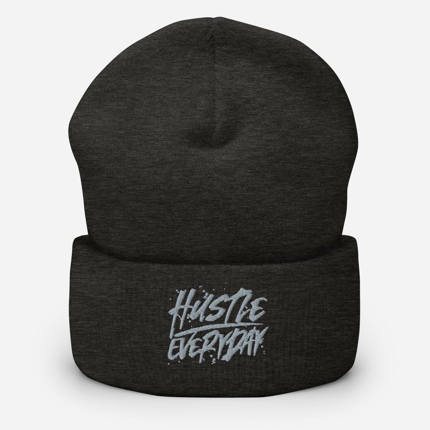 Grey Hustle Everyday Cuffed Beanie - HUSTLE £VERYDAY