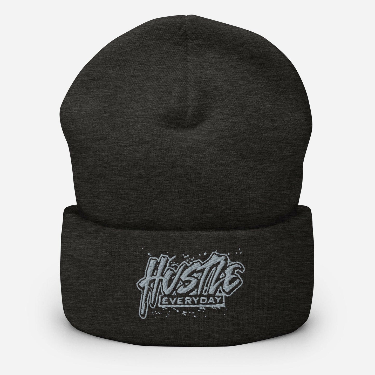 Grey Hustle £veryday Cuffed Beanie - HUSTLE £VERYDAY