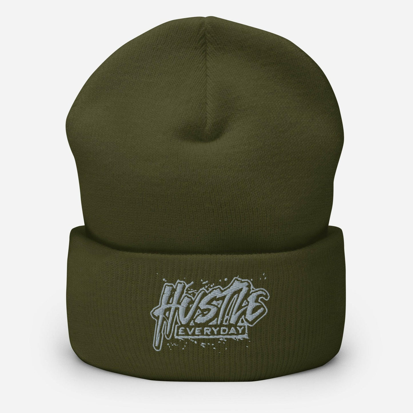 Grey Hustle £veryday Cuffed Beanie - HUSTLE £VERYDAY