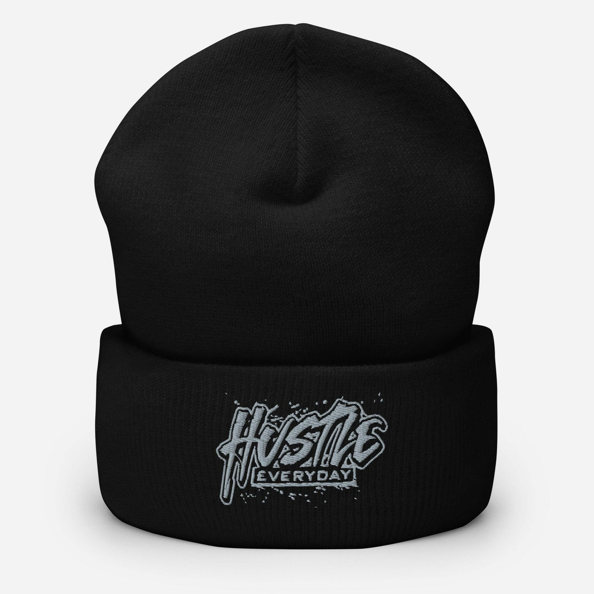 Grey Hustle £veryday Cuffed Beanie - HUSTLE £VERYDAY