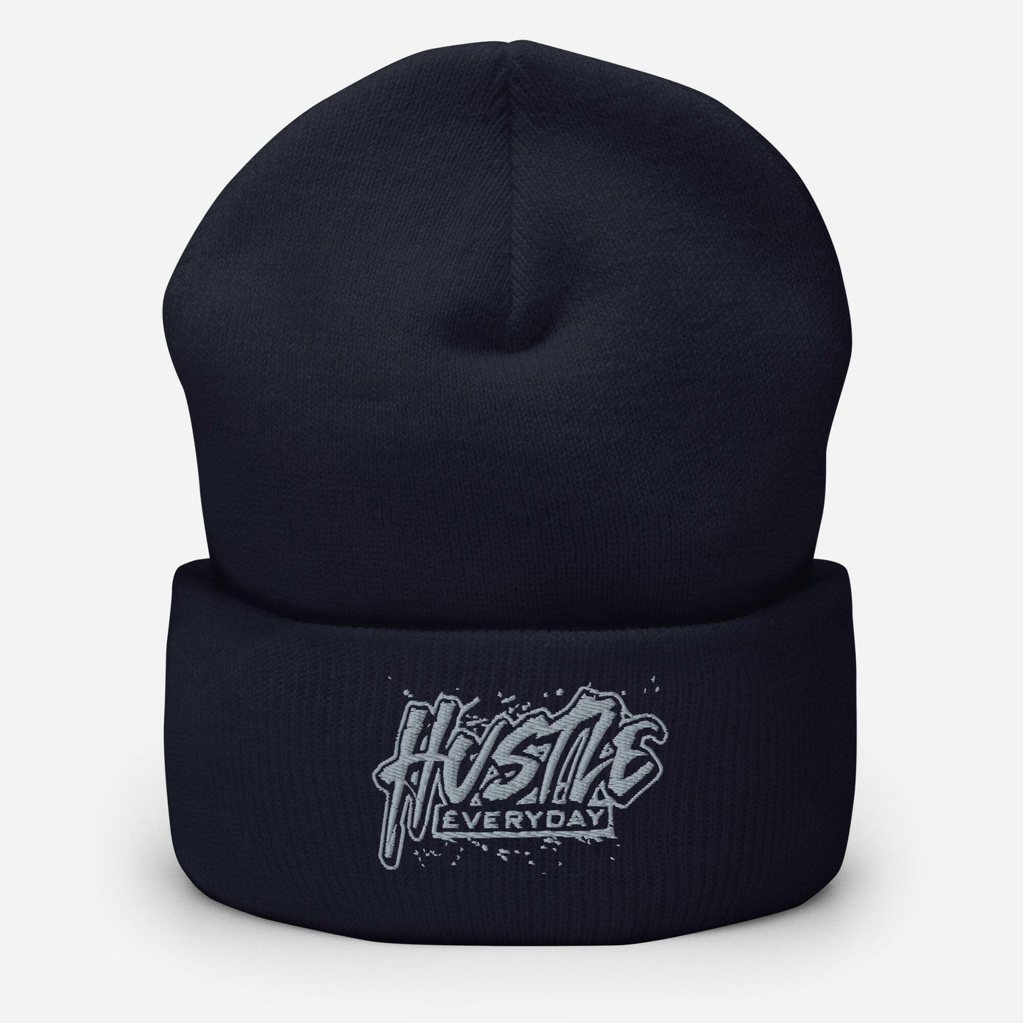 Grey Hustle £veryday Cuffed Beanie - HUSTLE £VERYDAY