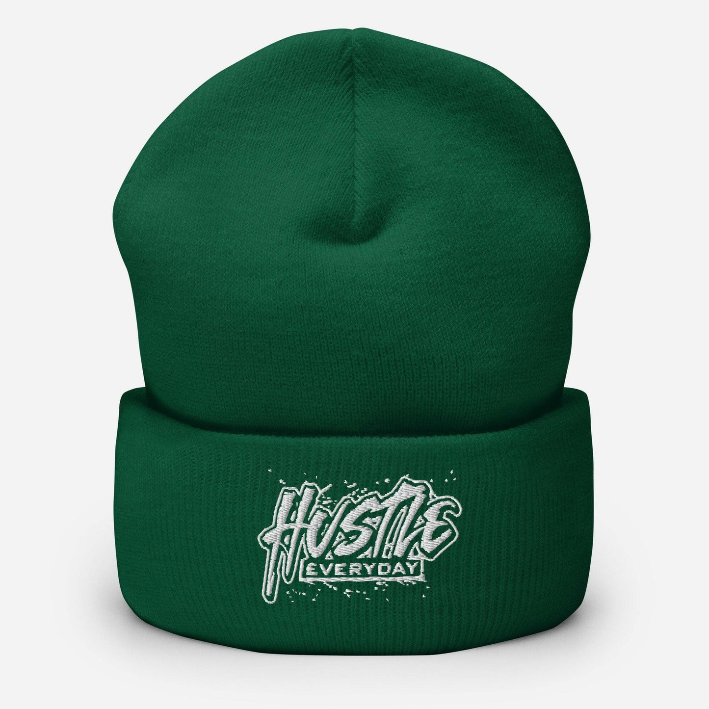 White Hustle £veryday Cuffed Beanie - HUSTLE £VERYDAY