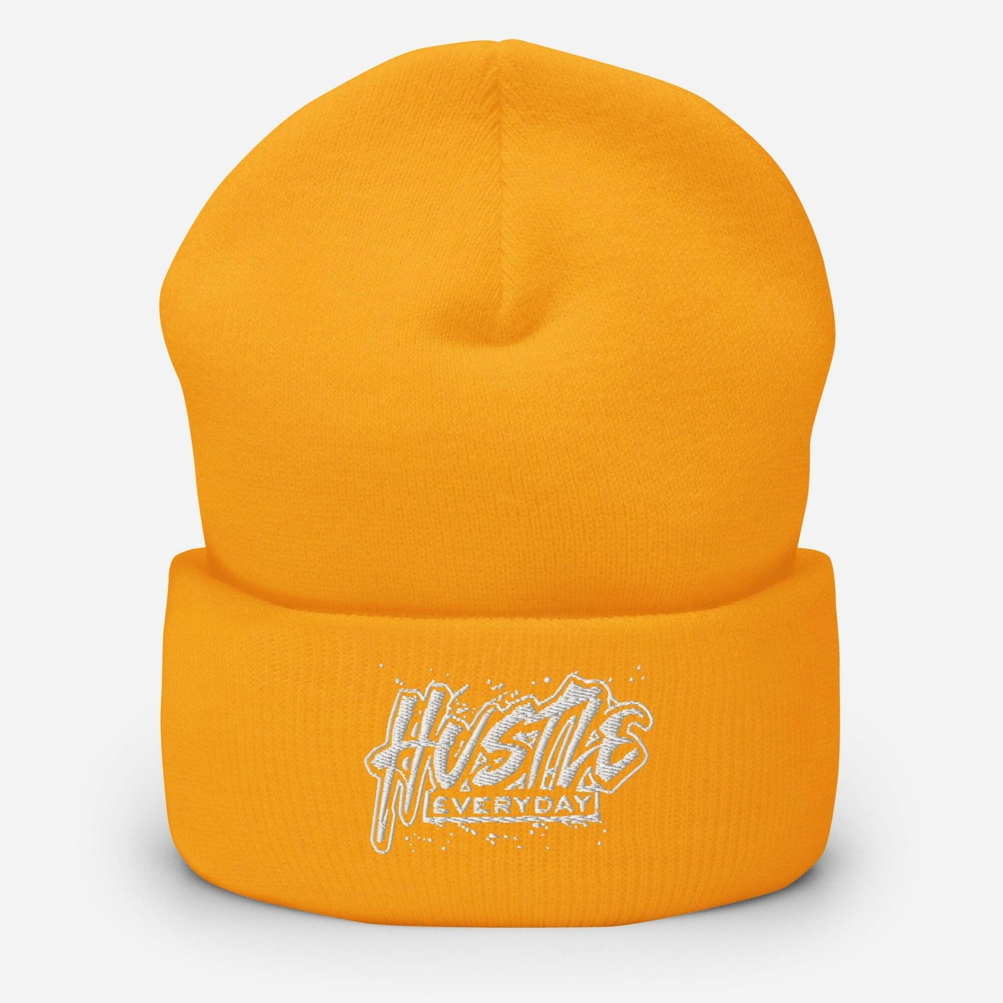 White Hustle £veryday Cuffed Beanie - HUSTLE £VERYDAY