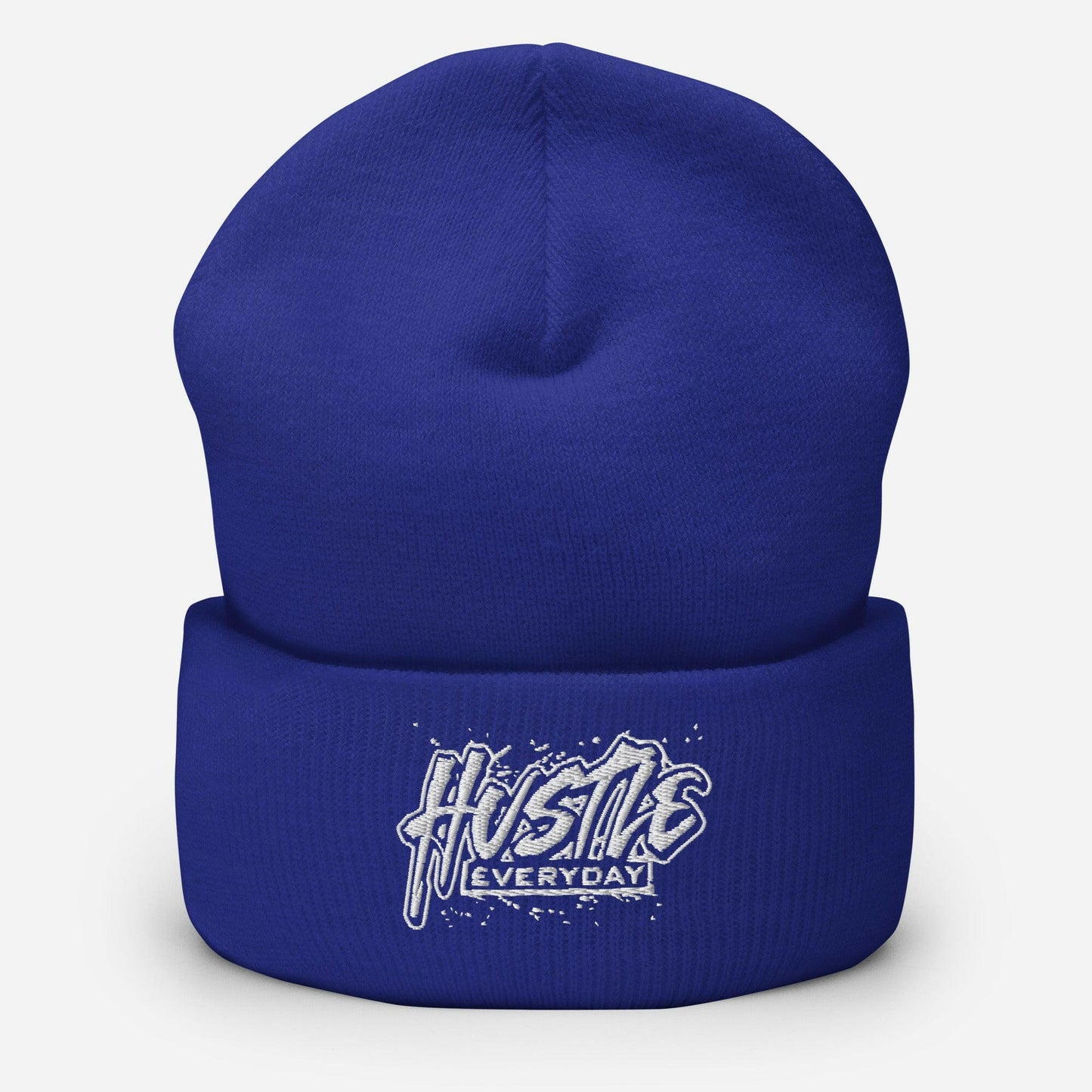 White Hustle £veryday Cuffed Beanie - HUSTLE £VERYDAY