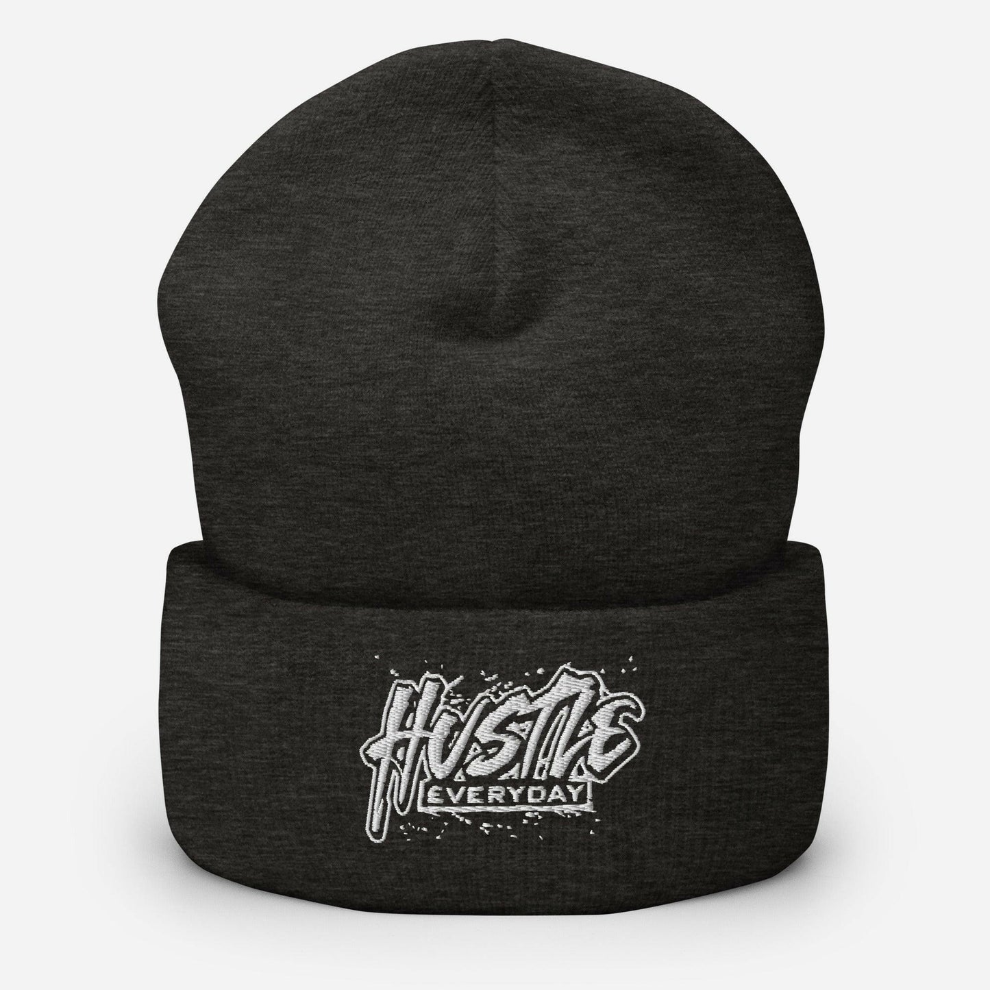 White Hustle £veryday Cuffed Beanie - HUSTLE £VERYDAY